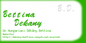 bettina dekany business card