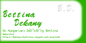 bettina dekany business card